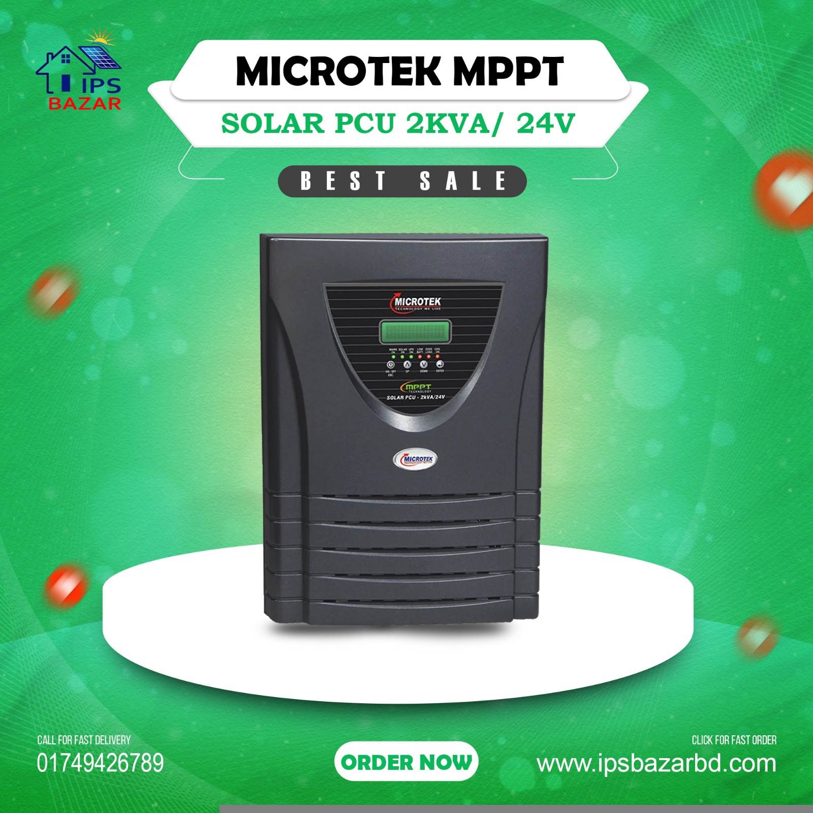 Microtek MPPT BASED SOLAR PCU 2KVA-24V Microtek MPPT BASED SOLAR PCU 2KVA-24V